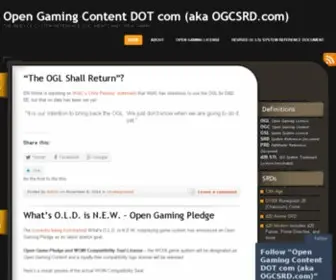 Opengamingcontent.com(Open Gaming Content DOT com) Screenshot