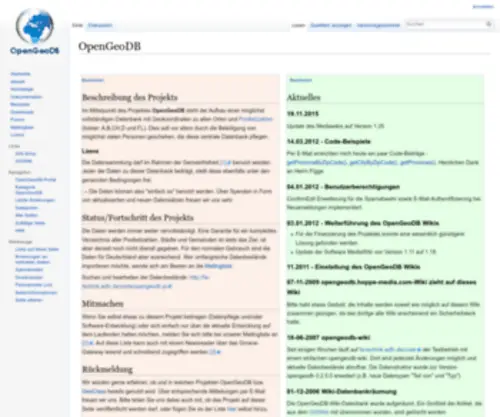 Opengeodb.de(OpenGeoDB/) Screenshot