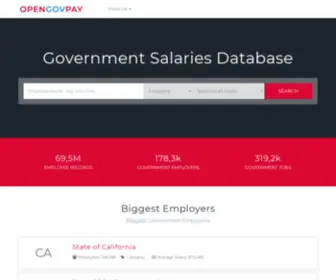 OpengovPay.com(Biggest public pay database. Government salary database with nearly 70 million records) Screenshot