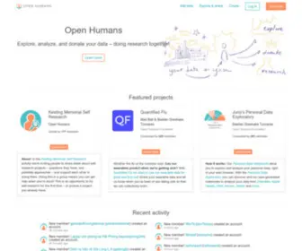 Openhumans.org(Open Humans empowers people with their personal data. From genomes to GPS) Screenshot