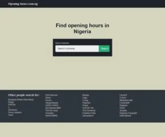 Opening-Hours.com.ng(Find opening hours in Nigeria) Screenshot