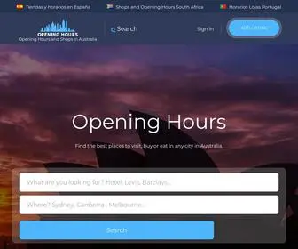 Openinghours-AU.com(Opening Hours and Shops) Screenshot