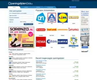 OpeningstijDengids.nl(Openingstijden en koopzondagen van winkels in Nederland op) Screenshot
