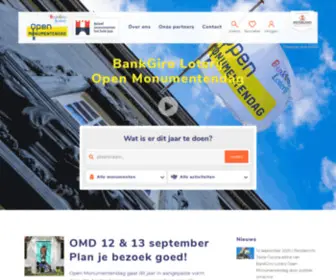Openmonumentendag.nl(VriendenLoterij Open Monumentendag) Screenshot