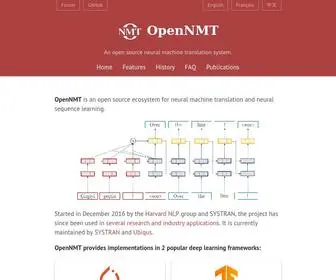 Opennmt.net(Open-Source Neural Machine Translation) Screenshot