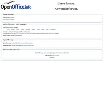 Openoffice.info(Users forum for openofficee.org) Screenshot