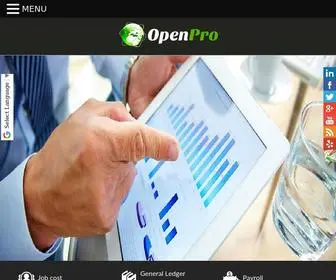 Openpro.com(OpenPro, Enterprise Resource Planning, ERP, Business Intelligence Systems) Screenshot