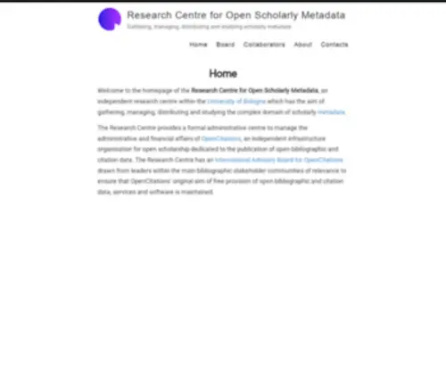 Openscholarlymetadata.org(Research Centre for Open Scholarly Metadata) Screenshot