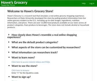 Openscience-Onlinegrocery.com(Howe's Grocery Researcher Portal) Screenshot