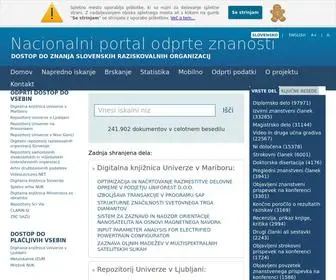 Openscience.si(Nacionalni portal odprte znanosti) Screenshot