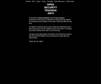 Opensecuritytraining.info(OpenSecurityTraining2) Screenshot