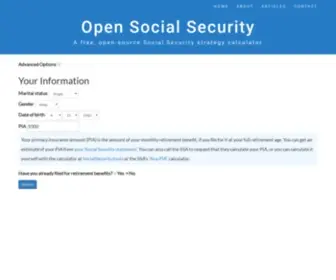 Opensocialsecurity.com(Open Social Security) Screenshot