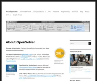 Opensolver.org(The Open Source Optimization Solver for Excel) Screenshot