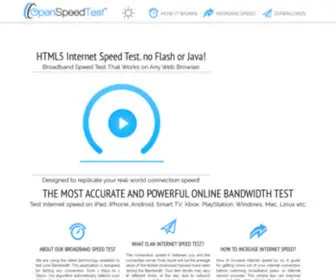 Openspeedtest.com(HTML5 Internet Speed Test) Screenshot