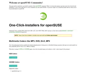 Opensuse-Community.org(Multimedia codecs and more via one click) Screenshot