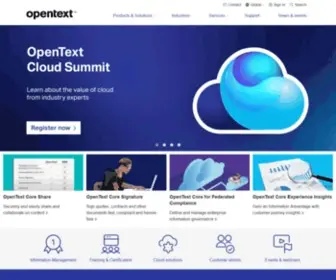 Opentext.net(Information Management Software Systems) Screenshot