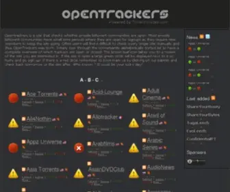 Opentrackers.net(The place to look for open private trackers) Screenshot