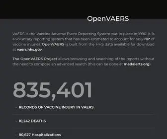 Openvaers.com(VAERS) Screenshot