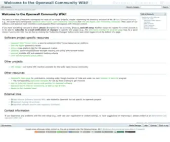 Openwall.info(The Openwall Community Wiki) Screenshot