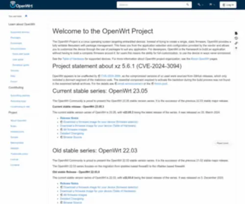 Openwrt.org(The OpenWrt Project The OpenWrt Project) Screenshot