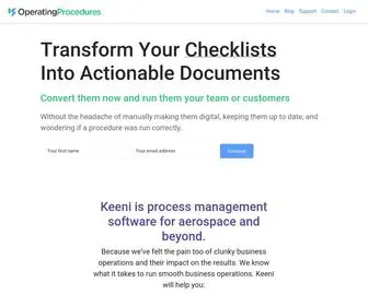Operatingprocedures.com(Operating Procedure Software for Online Checklists) Screenshot