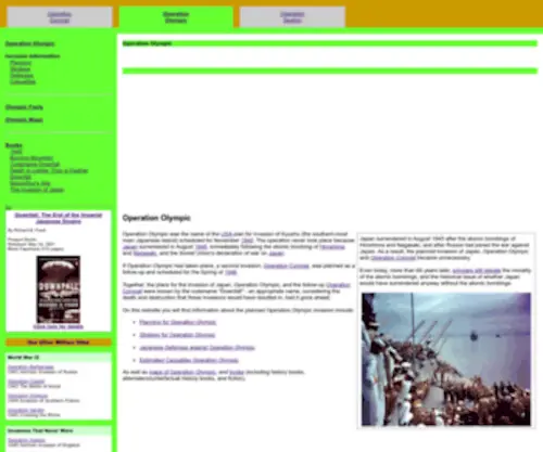 Operationolympic.com(Articles and information about operation Olympic) Screenshot