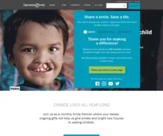 Operationsmile.org(Every three minutes a child) Screenshot