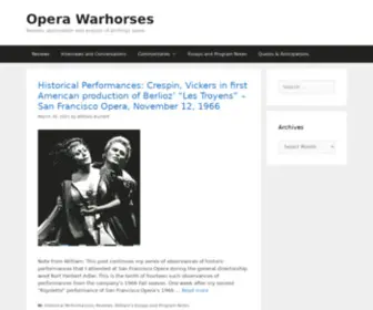 Operawarhorses.com(Reviews, appreciation and analysis of all things opera) Screenshot