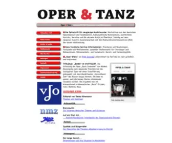 Operundtanz.de(Oper & Tanz. Zeitschrift für Opernchor und Bühnentanz) Screenshot