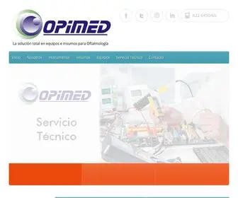 Opimed.com(Opimed S.A.S. La solución Total en equipos e insumos para oftalmología) Screenshot