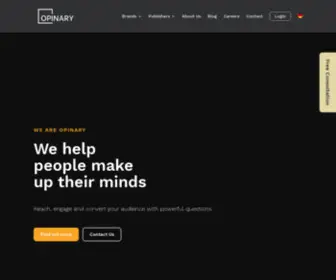 Opinary.com(We help people make up their minds) Screenshot