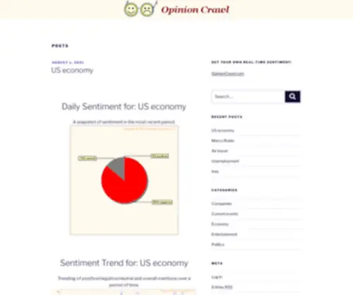 Opinioncrawl.net(Online sentiment monitoring for current events) Screenshot