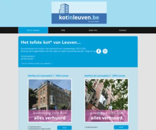 Opkotinleuven.be(Studentenkamer of studio in Leuven) Screenshot