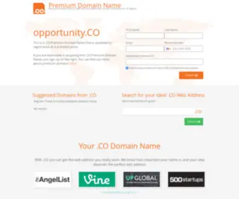 Opportunity.co(The official website for the .CO domain) Screenshot