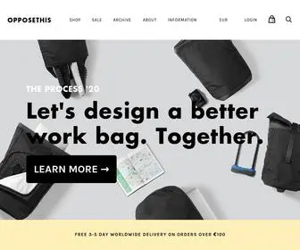 Opposethis.com(Minimalist, functional bags for work, travel and gym) Screenshot