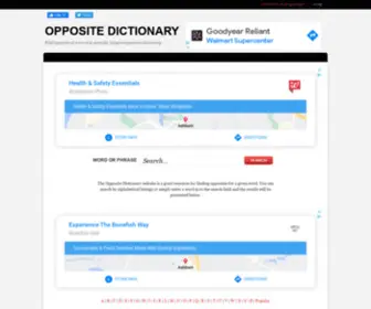 Opposite-Dictionary.com(The Opposite Dictionary website) Screenshot