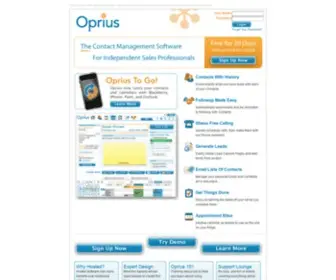 Oprius.com(Sales Contact Management Software) Screenshot