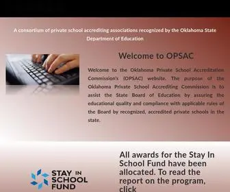 Opsac.org(The purpose of the Oklahoma Private School Accrediting Commission) Screenshot