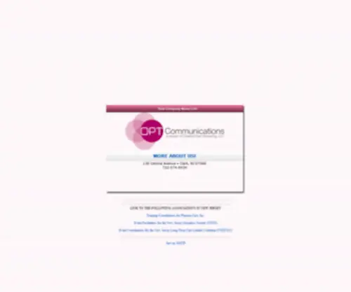 Optcommunications.com(OPT COMMUNICATIONS) Screenshot