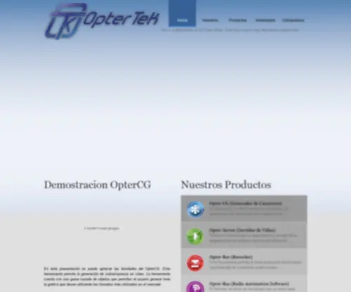 Optertek.com.ar(Soluciones para la industria audiovisual) Screenshot