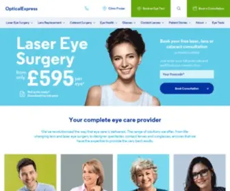 Opticalexpress.co.uk(Leading Laser Eye Surgery & Optical Specialists) Screenshot