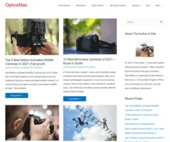 Opticsmax.com(Review of The Best Optics Equipments Like Trail Cameras) Screenshot