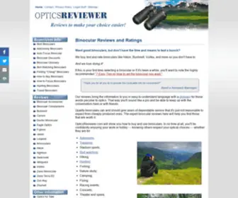 Opticsreviewer.com(Binocular Reviews at OpticsReviewer.com) Screenshot