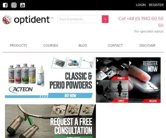 Optident.co.uk(Specialist Dental Products And Courses) Screenshot