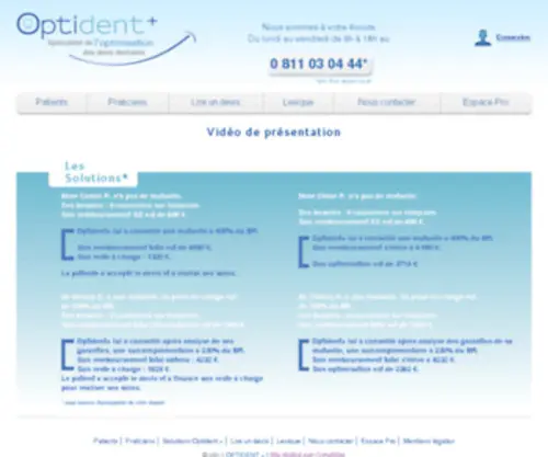 Optidentplus.fr(Optident PLUS) Screenshot