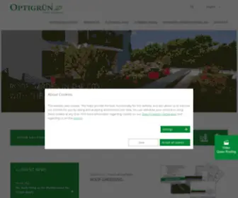 Optigreen.com(Green roofs and water management) Screenshot