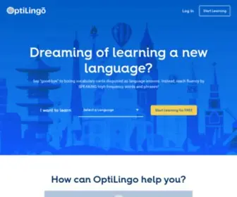 Optilingo.com(Dreaming of learning a New Language) Screenshot