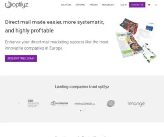 Optilyz.com(Automate direct mails with programmatic print) Screenshot