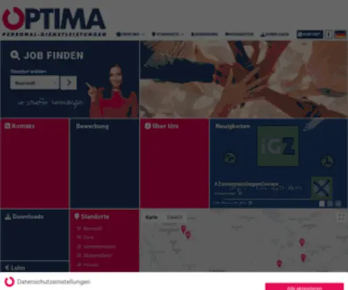 Optima-Zeitarbeit.de(OPTIMA Personal) Screenshot