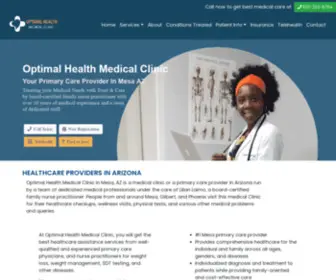 Optimalfatimahealth.com(Optimal Health Medical Clinic) Screenshot